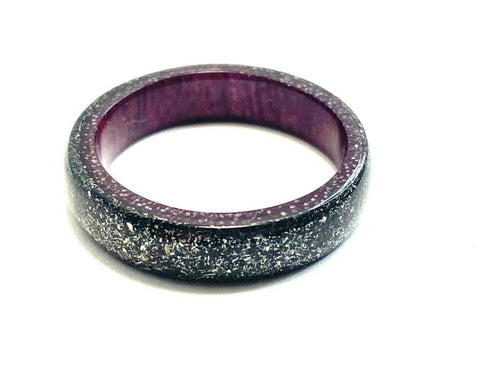 Wooden Ring | Purple Heart and Meteorite Ring