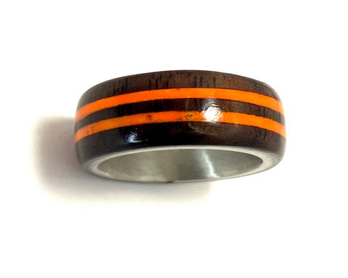 Wooden Ring | Katalox with Double Orange Inlay Ring