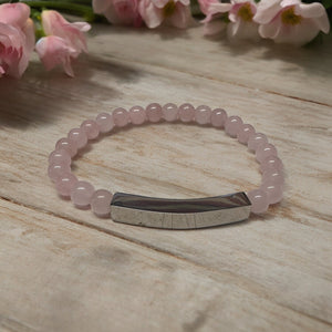 Engraved elastic bead bracelet