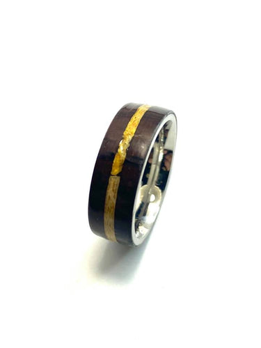 Wooden Ring | Katalox with Sunflower Inlay Ring