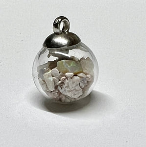 Cremation or opal globe necklace